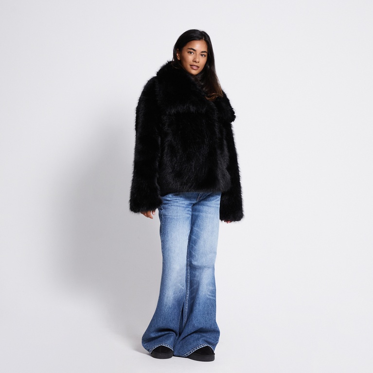Faux fur jacket "Nathalie" Black